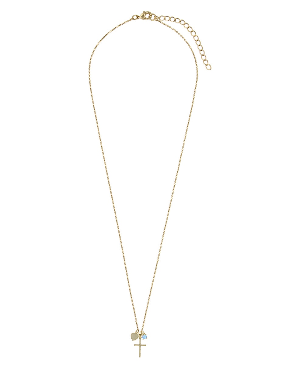 Collar con dije cruz charm de plata p 925