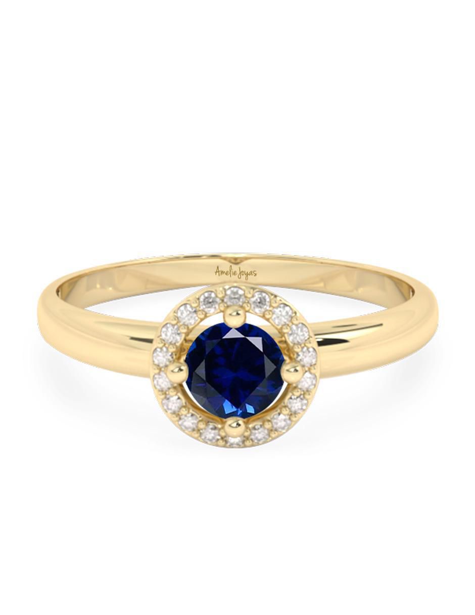 Anillo redondo 10 k de oro zirconia pulido Anillo redondo 10 k de oro zirconia pulido