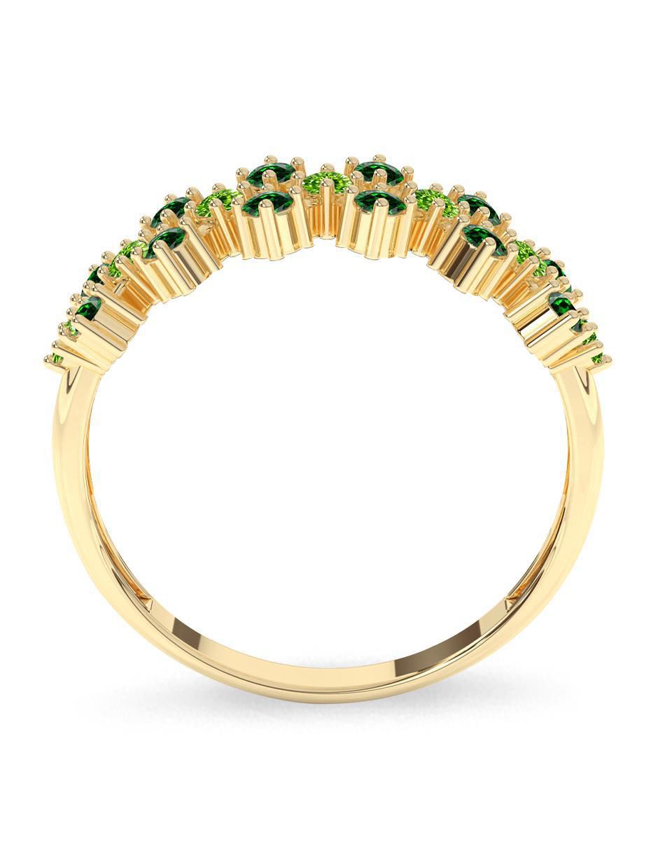 Anillo redondo 10 k de oro zirconia pulido 4