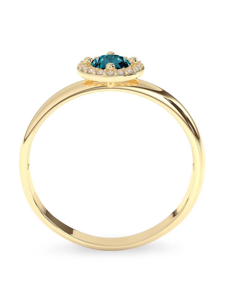 Anillo redondo 10 k de oro zirconia pulido 3