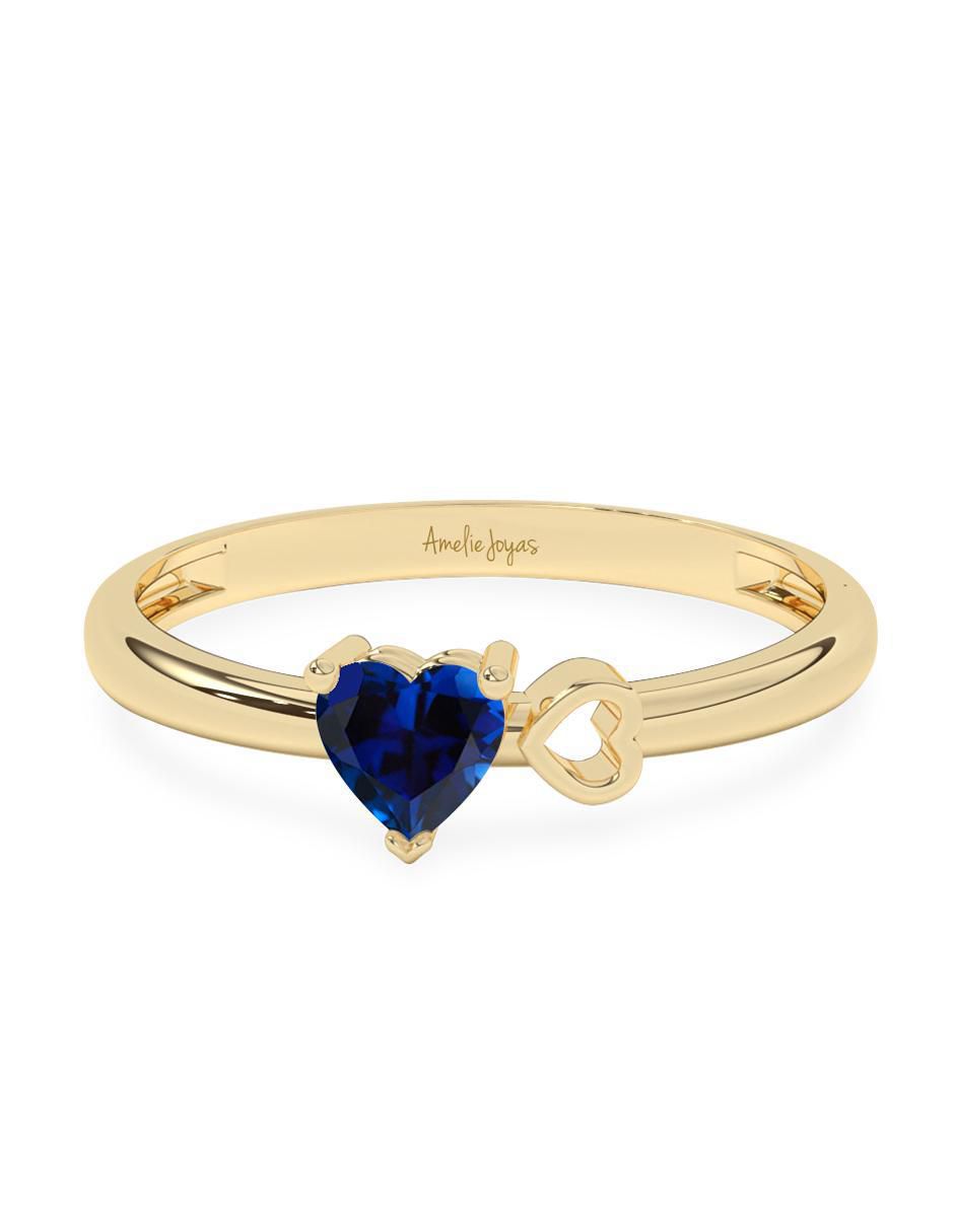 Anillo de corazón 10 k de oro zirconia pulido Anillo de corazón 10 k de oro zirconia pulido