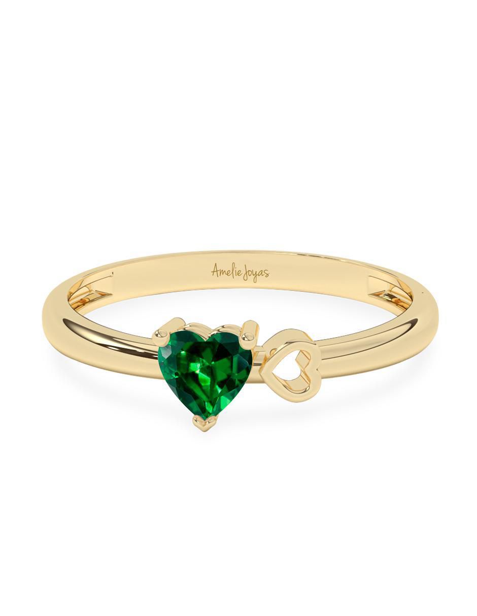 Anillo de corazón 10 k de oro zirconia pulido Anillo de corazón 10 k de oro zirconia pulido
