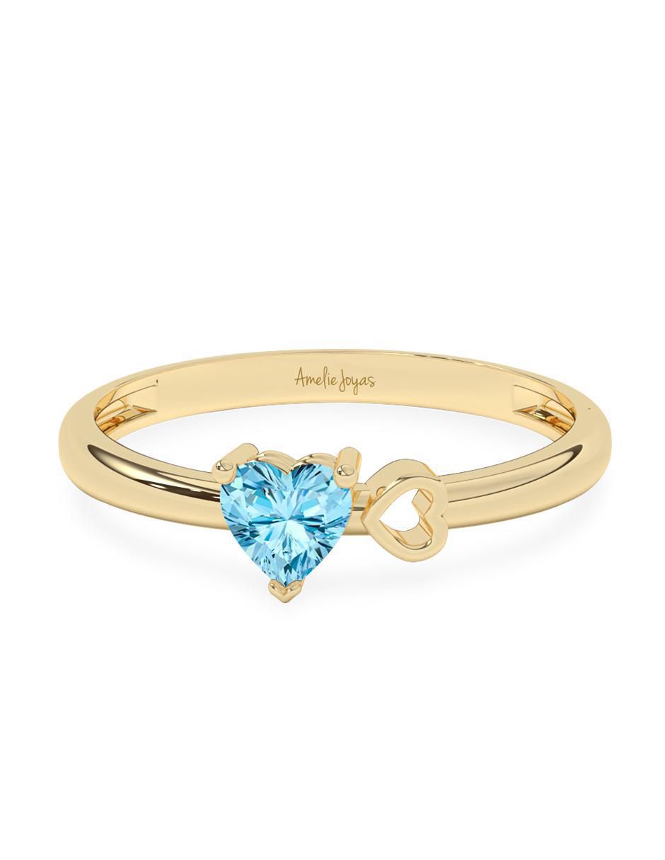 Anillo de corazón 10 k de oro zirconia pulido Anillo de corazón 10 k de oro zirconia pulido