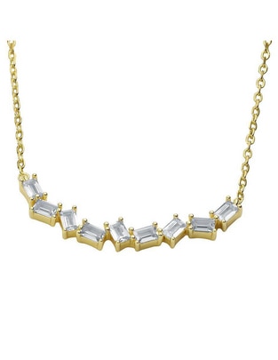 Collar rectangular Floral de plata P 925 Collar rectangular Floral de plata P 925