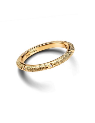 Anillo Me de plata P 925 zirconia cúbica con acabado baño de oro Anillo Me de plata P 925 zirconia cúbica con acabado baño de oro