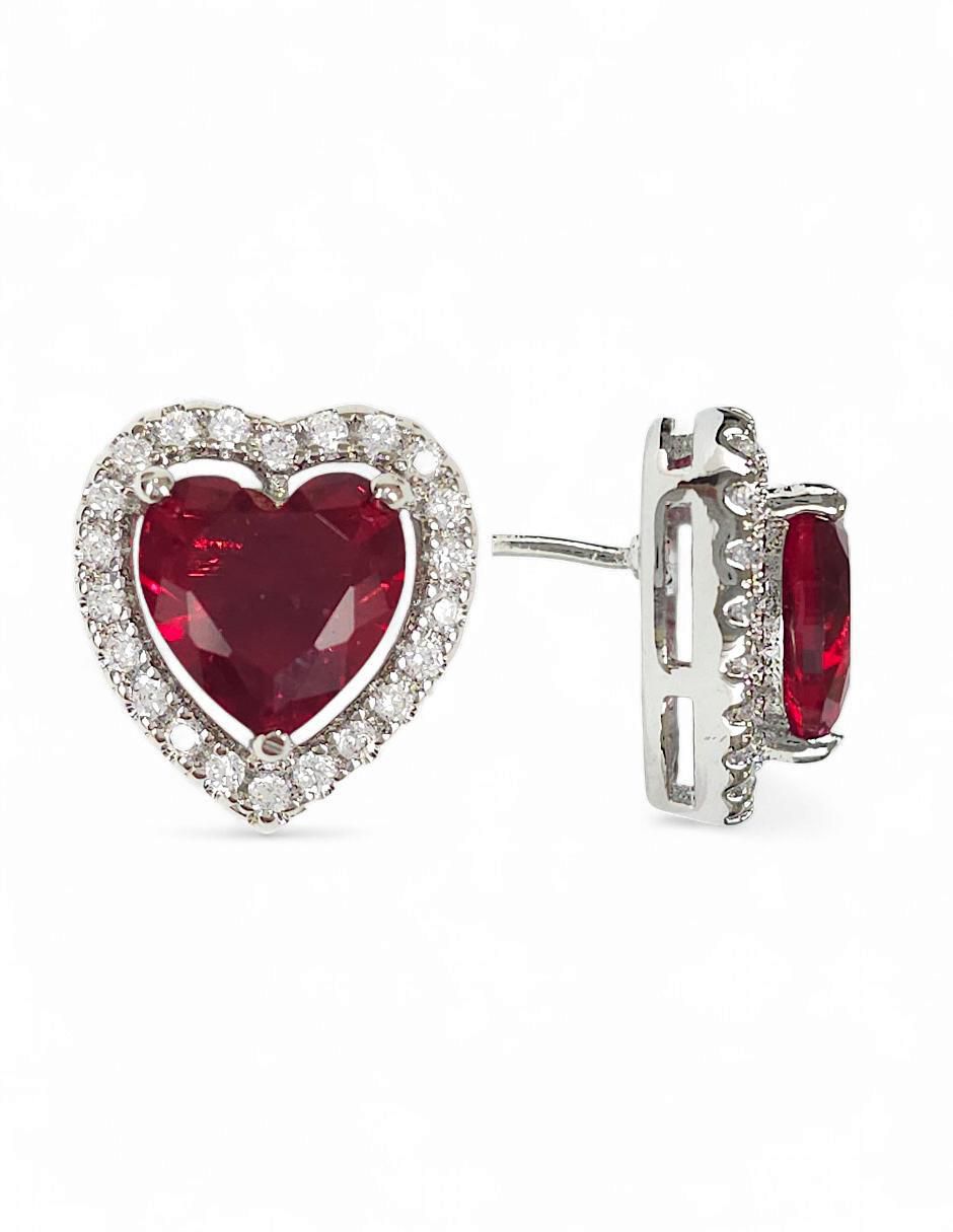 Aretes y collar de corazón zirconia 5