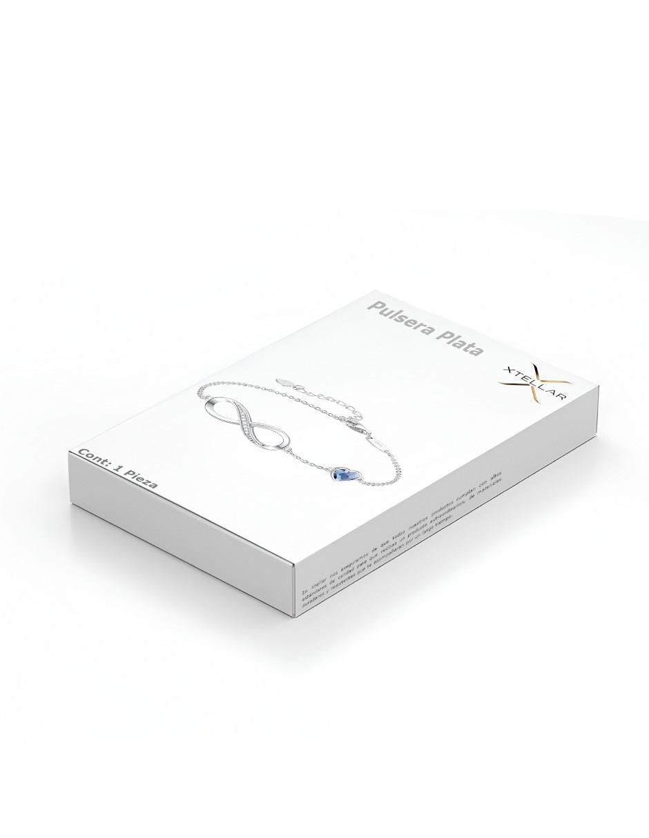 Pulsera de plata con circonita P 925 acabado brillante 4