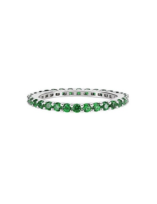 Anillo P 925 de plata esmeralda pavé