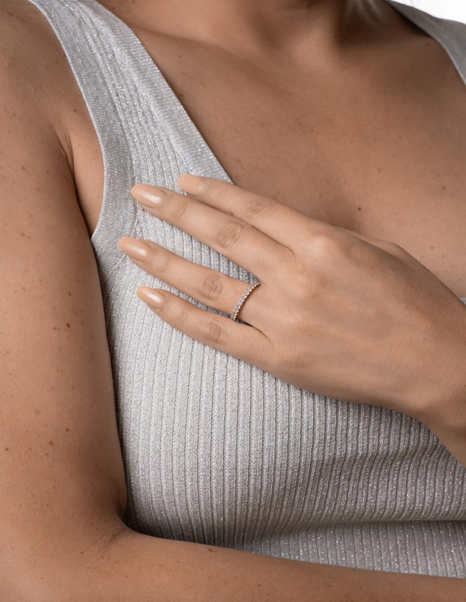 Anillo P 925 de plata zirconia pavé