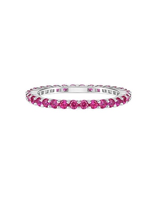 Anillo P 925 de plata rubí pavé