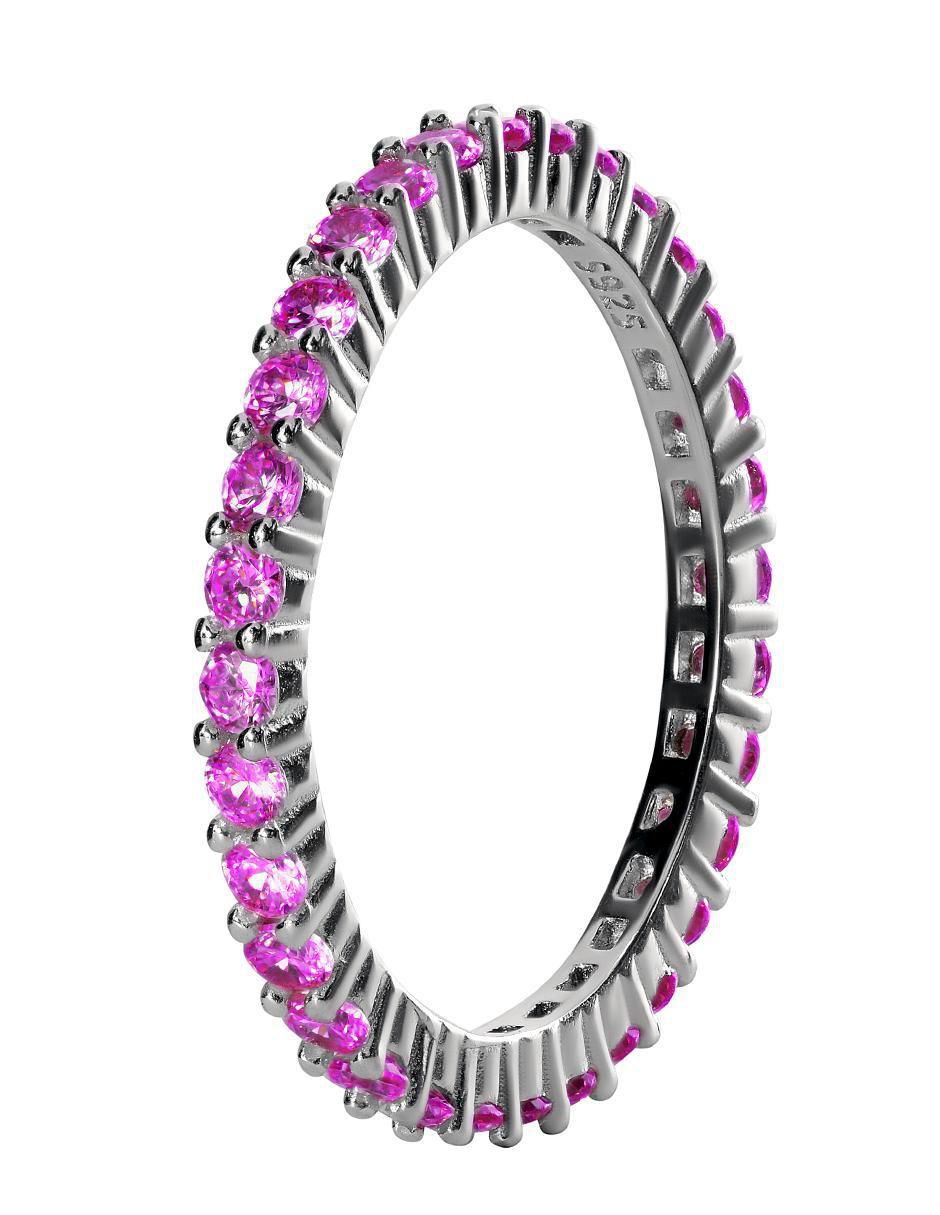 Anillo P 925 de plata rubí pavé 5