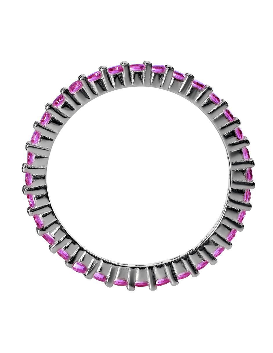 Anillo P 925 de plata rubí pavé