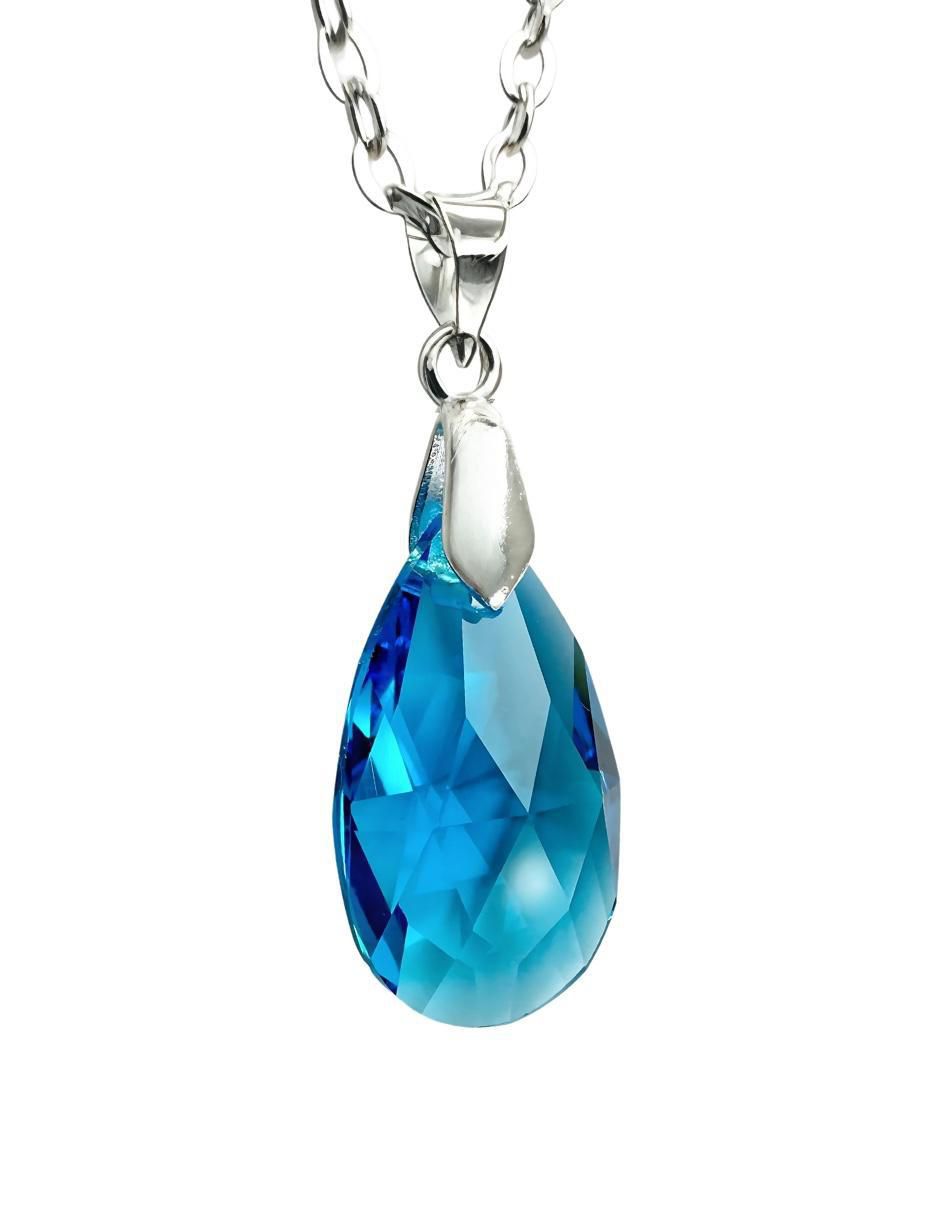 Aretes y collar de gota Élan de plata p 925 cristal 3