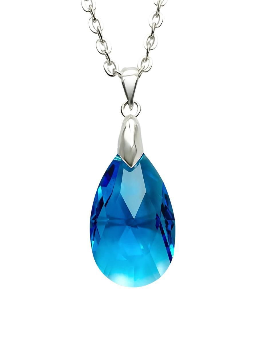 Aretes y collar de gota Élan de plata p 925 cristal 4
