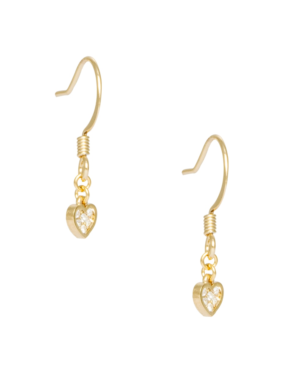 Aretes de corazón Charms Pavé con acabado pavé cristal 2