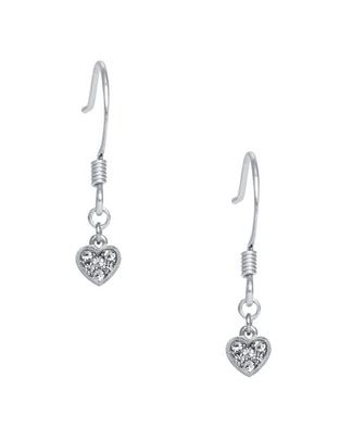 Aretes de corazón mossimo con acabado pavé cristal