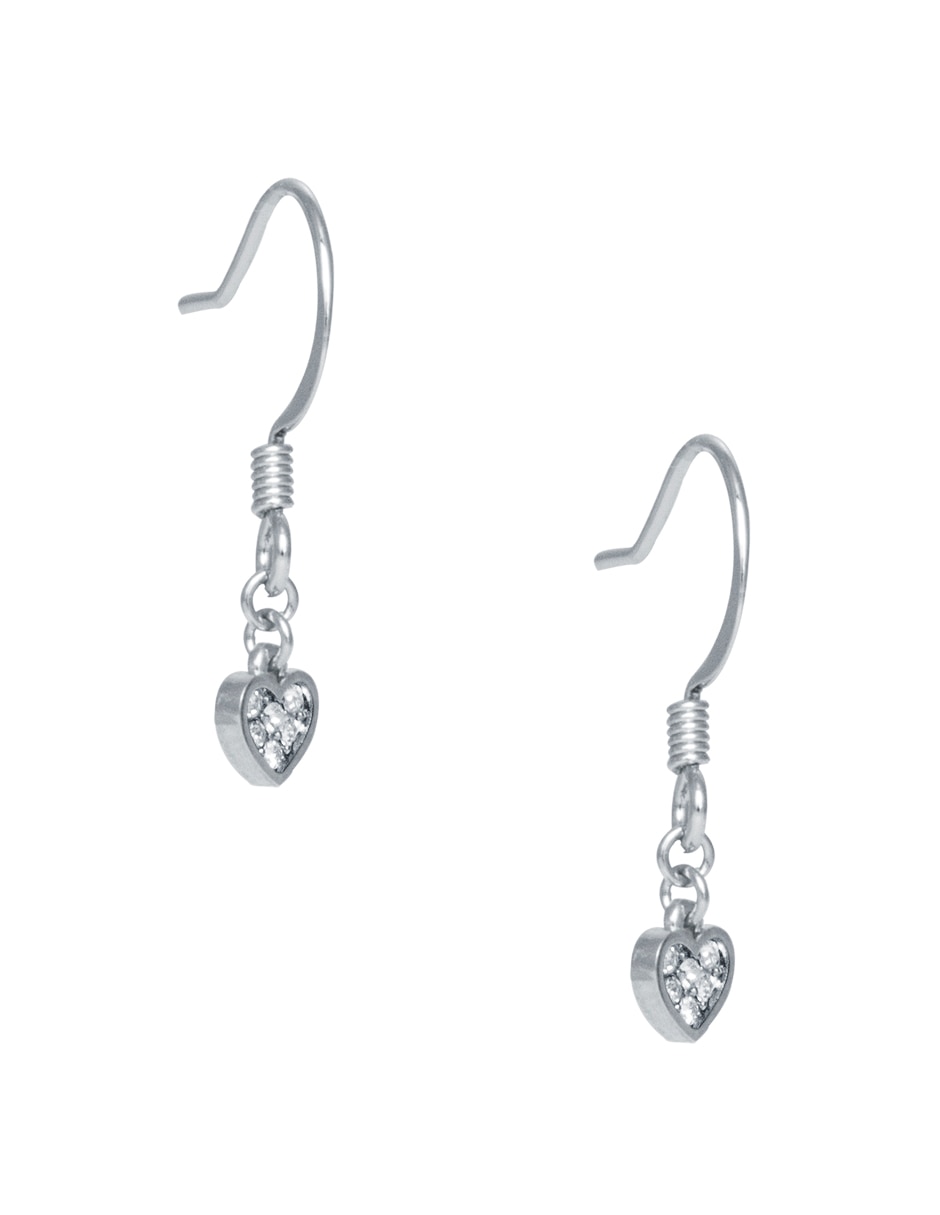 Aretes de corazón mossimo con acabado pavé cristal