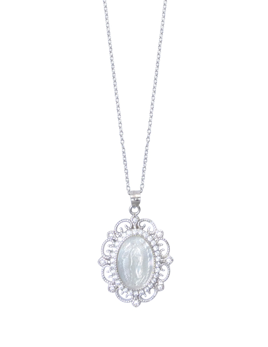 Collar con dije de ovalado Artre Virgen Mop .925 de plata P 925 1