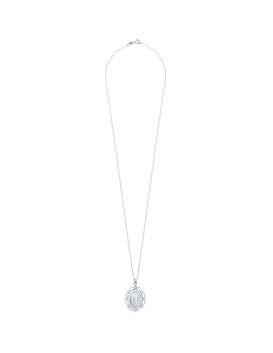 Collar con dije de ovalado Artre Virgen Mop .925 de plata P 925 2