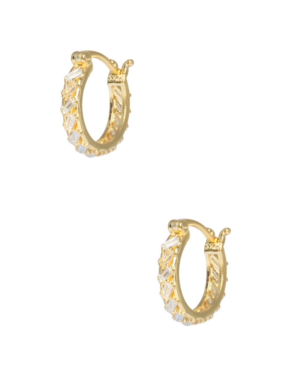 Arracadas de plata P 925 con acabado pavé zirconia 2