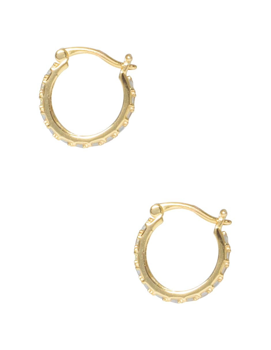 Arracadas de plata P 925 con acabado pavé zirconia 3