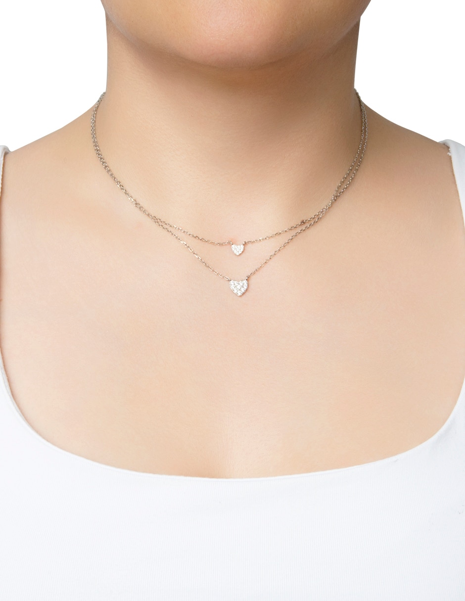 Collar de varios hilos circular de plata P 925 3