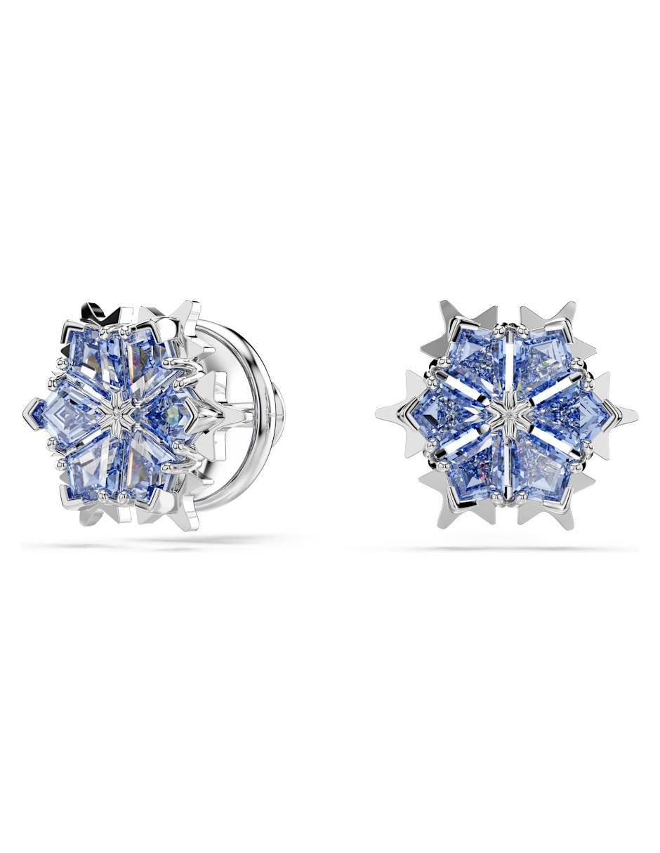 Aretes de copo de nieve con acabado brillante 4