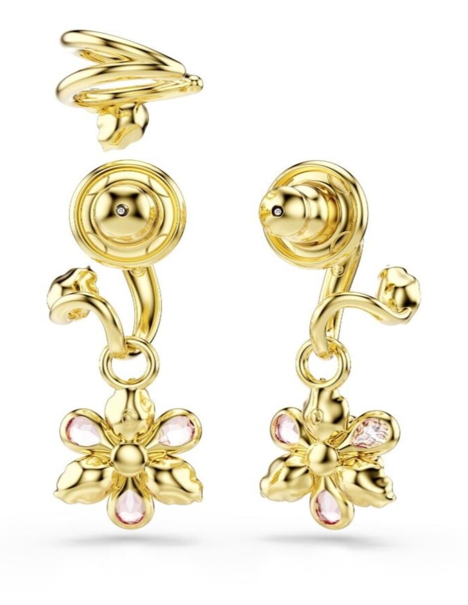 Set de aretes de flor con acabado brillante 2