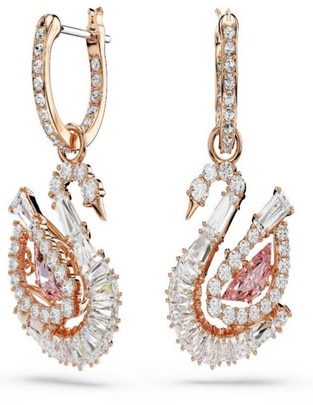 Aretes de cisne Swan con acabado brillante