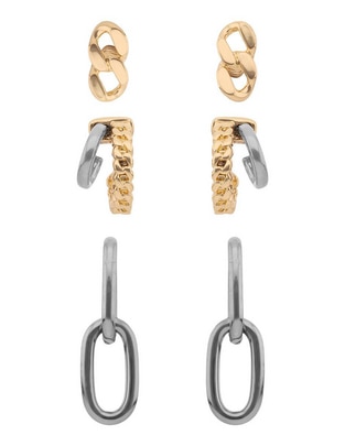 Set de aretes Two Tone Armor con acabado brillante