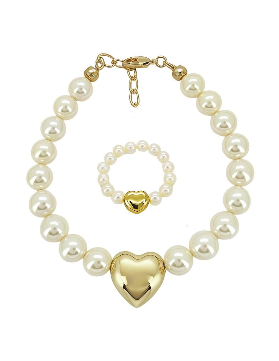 Anillo y pulsera de corazón Éclair 18 k cristal Anillo y pulsera de corazón Éclair 18 k cristal