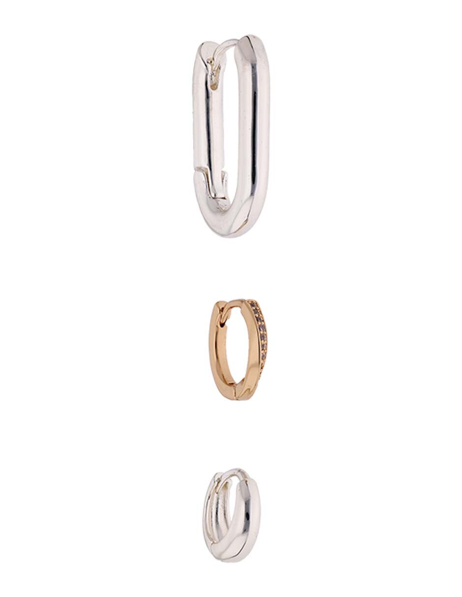 Set de aretes con acabado brillante cristal 2