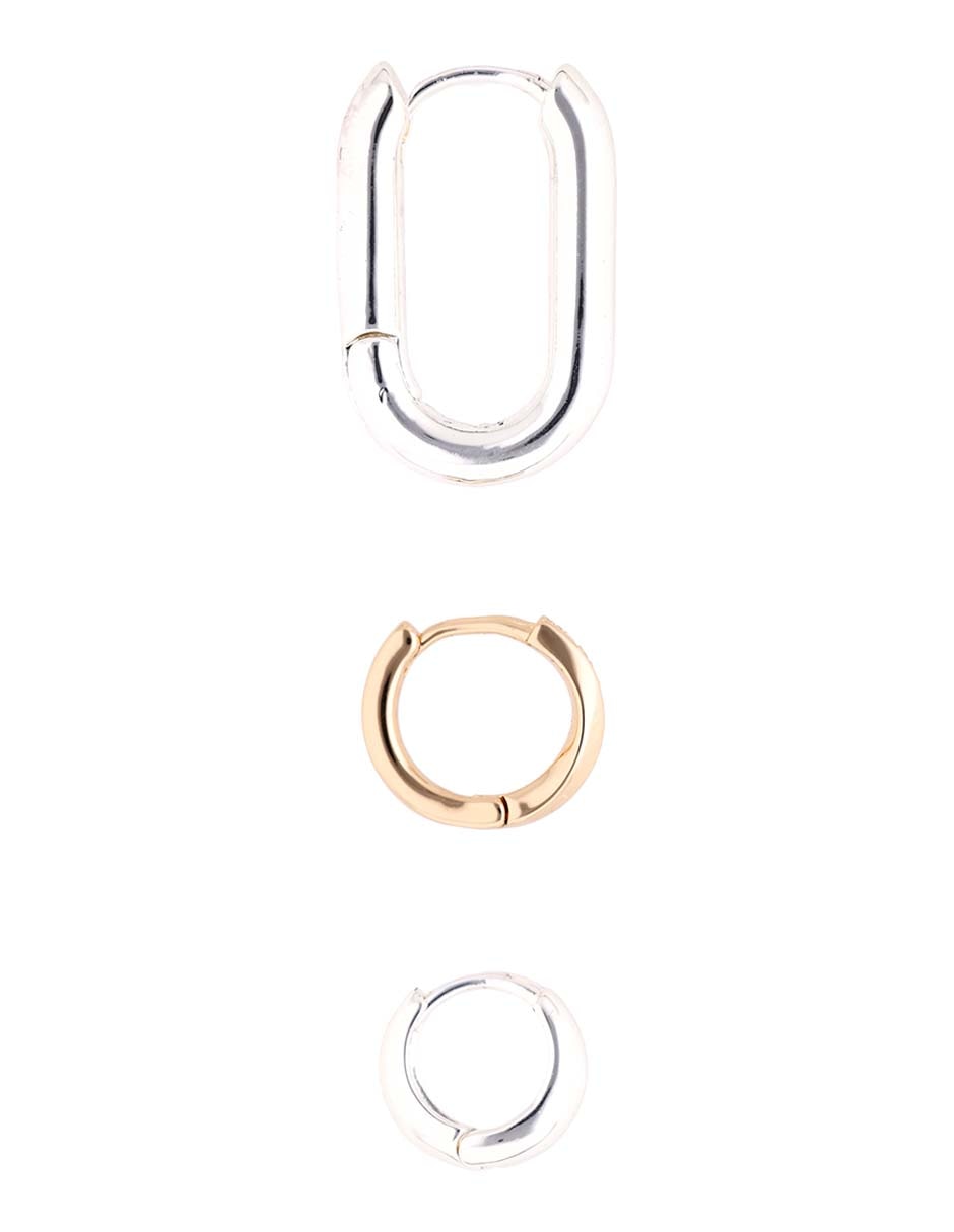 Set de aretes con acabado brillante cristal 3