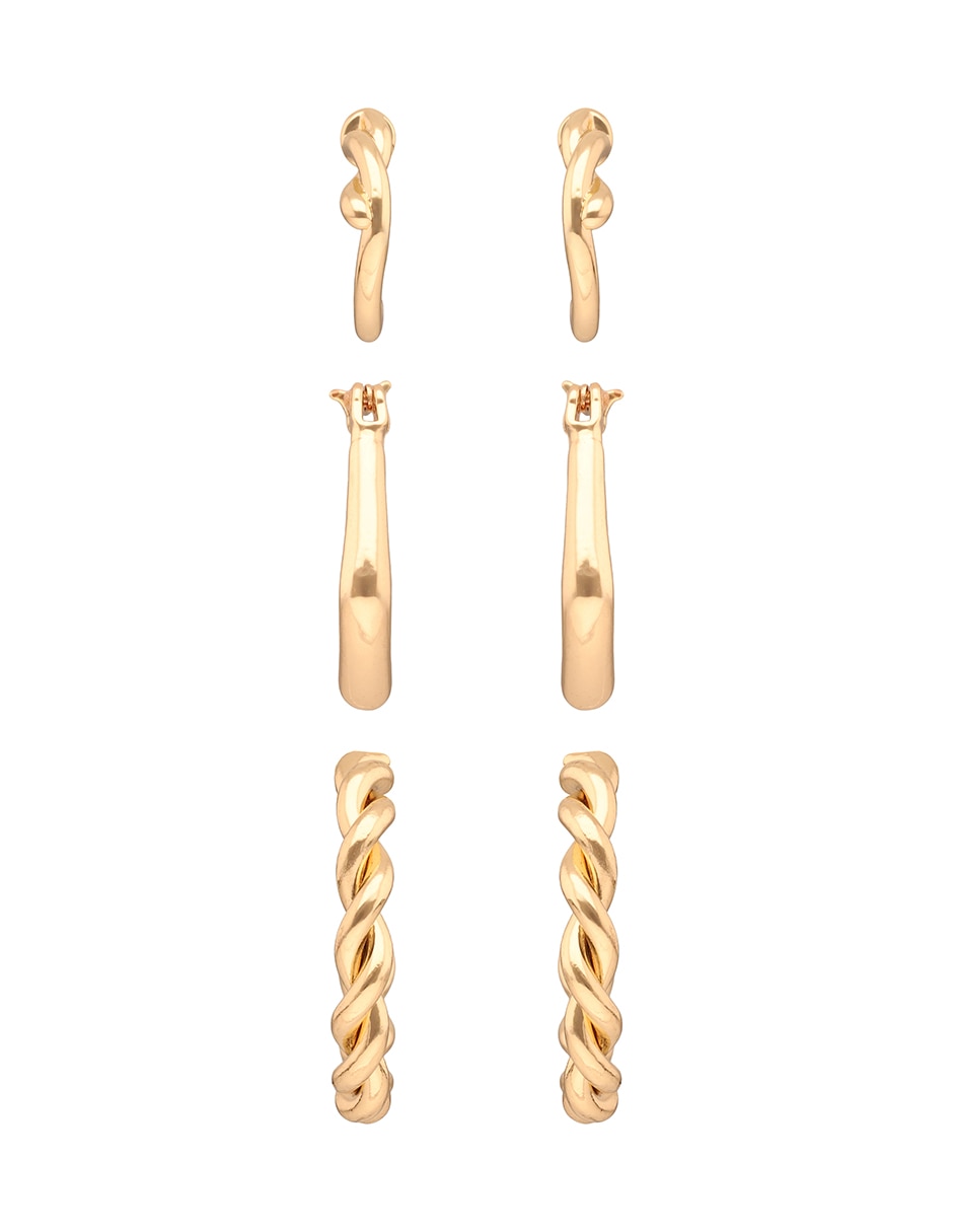 Set de aretes con acabado texturizado cristal