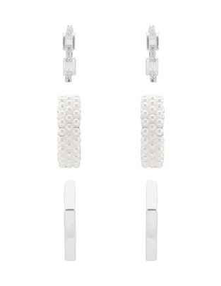 Set de aretes Anne Klein con acabado texturizado cristal
