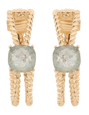 Aretes de aro con acabado pavé cristal 1