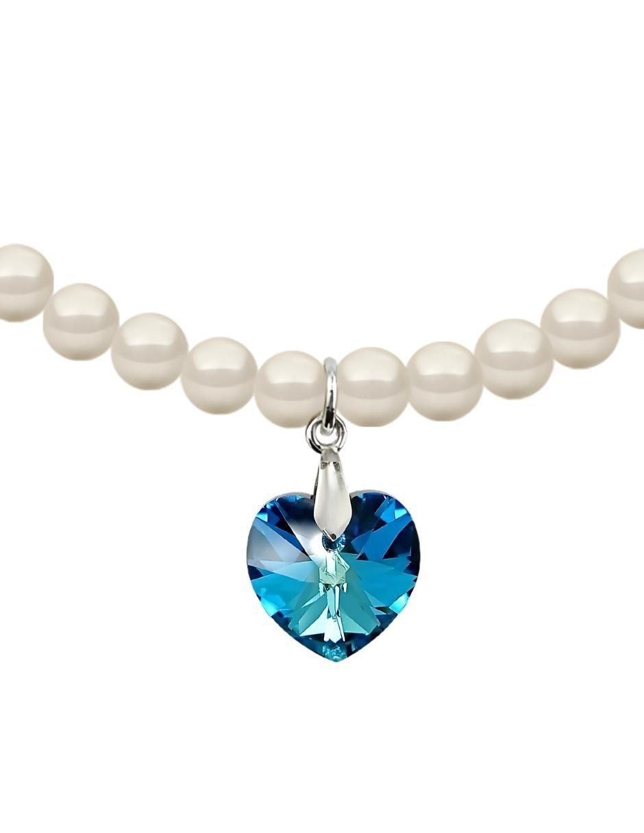 Collar y pulsera de corazón Éclair de plata p 925 cristal 2