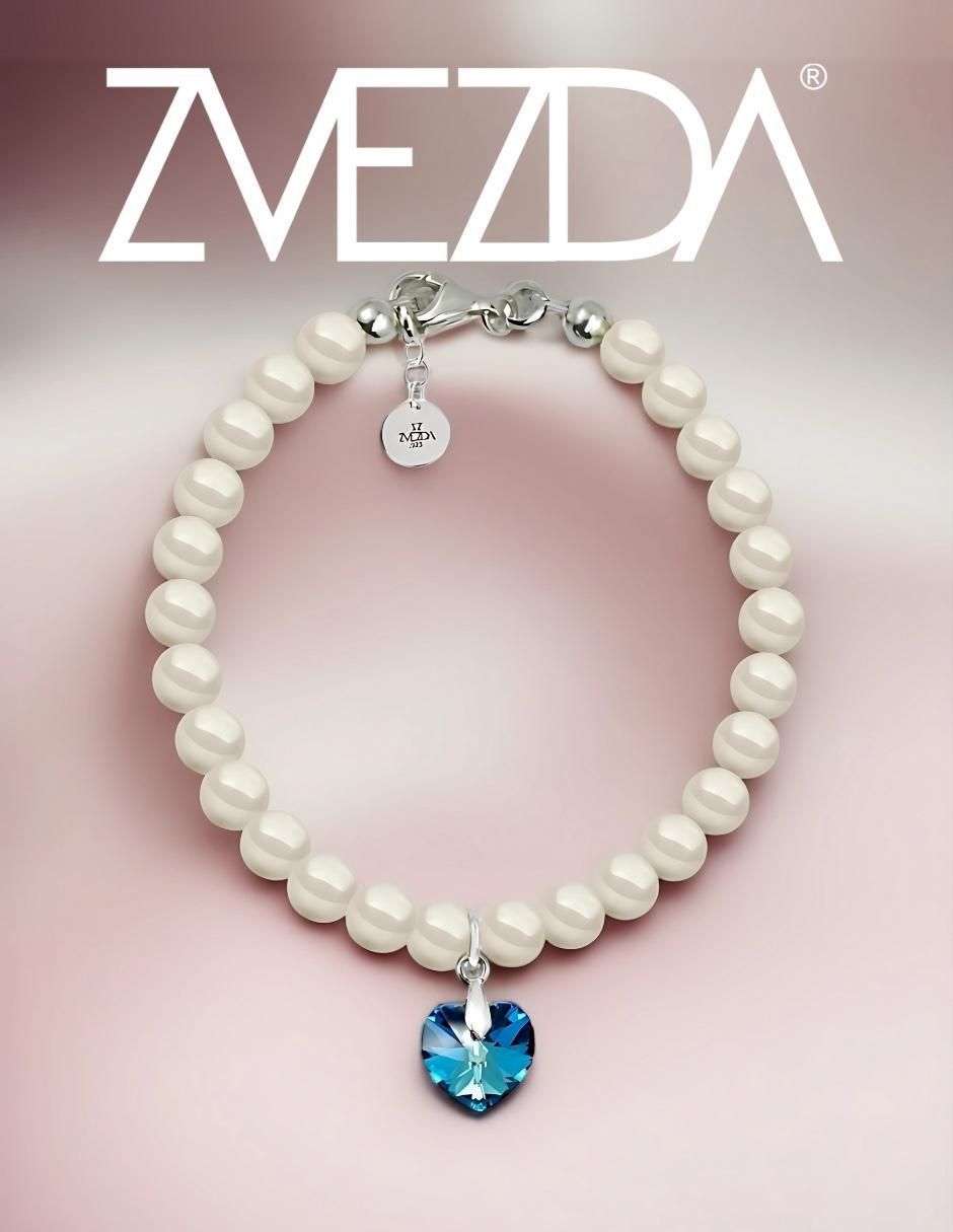 Collar y pulsera de corazón Éclair de plata p 925 cristal 6