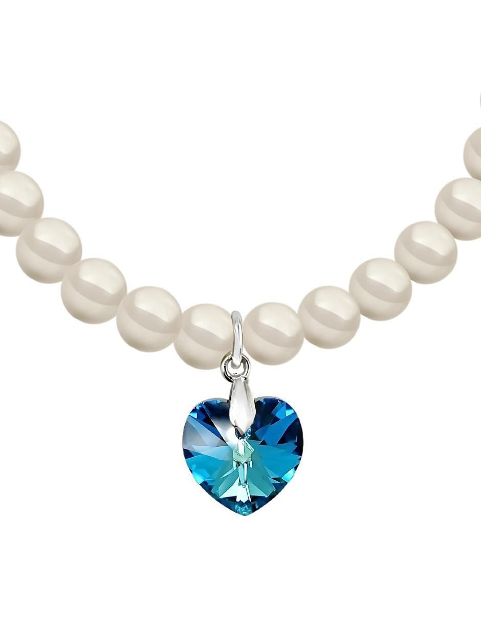Collar y pulsera de corazón Éclair de plata p 925 cristal 7