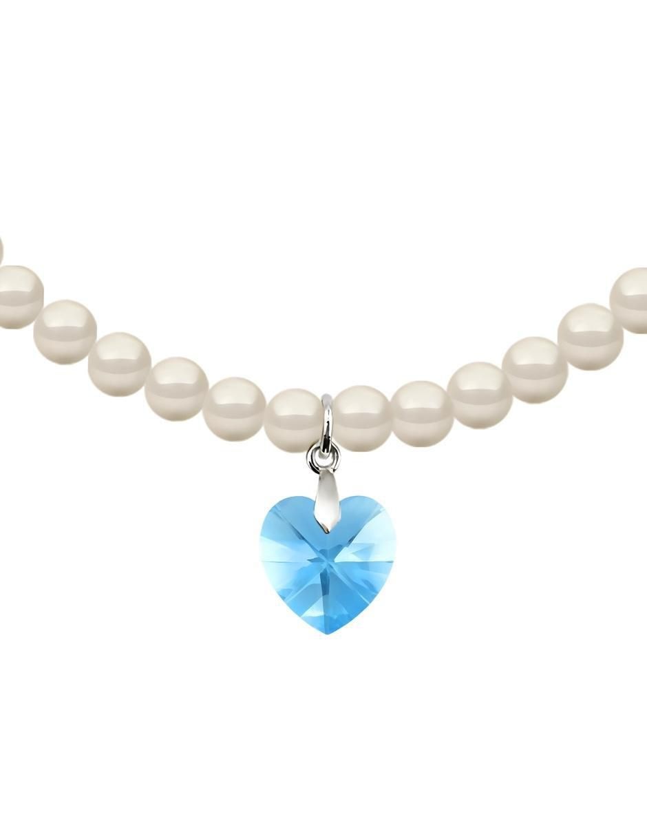 Collar y pulsera de corazón Éclair de plata p 925 cristal 2