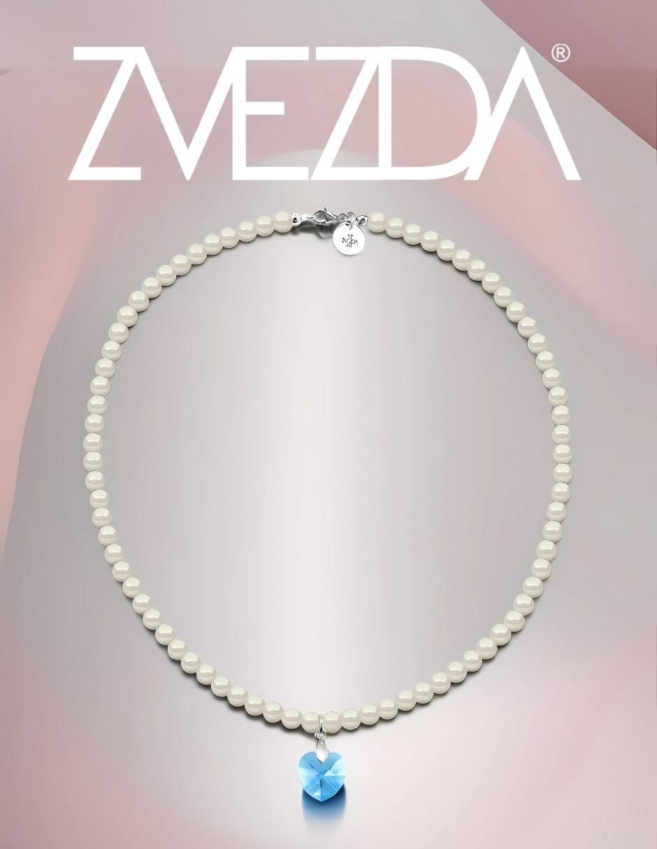 Collar y pulsera de corazón Éclair de plata p 925 cristal 3
