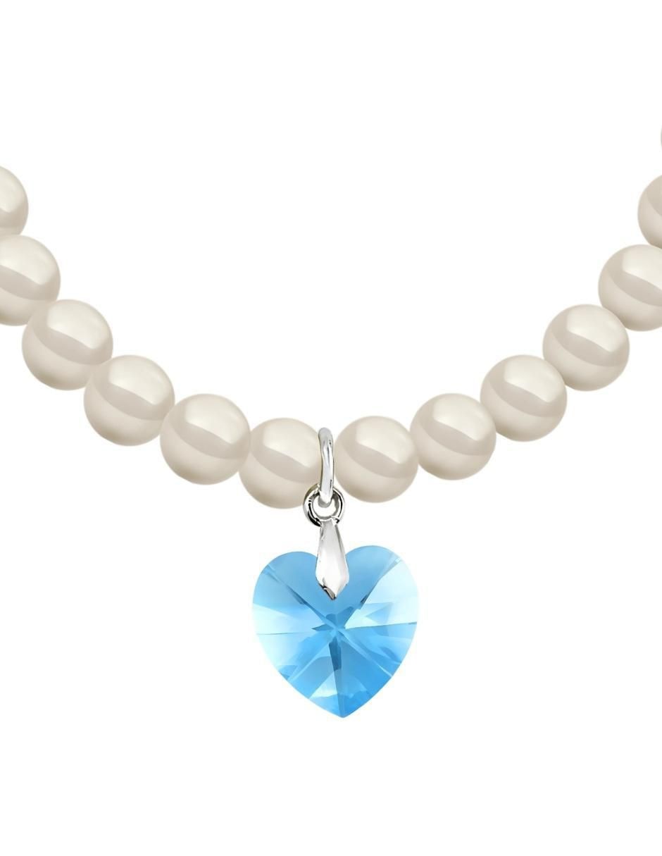 Collar y pulsera de corazón Éclair de plata p 925 cristal 7