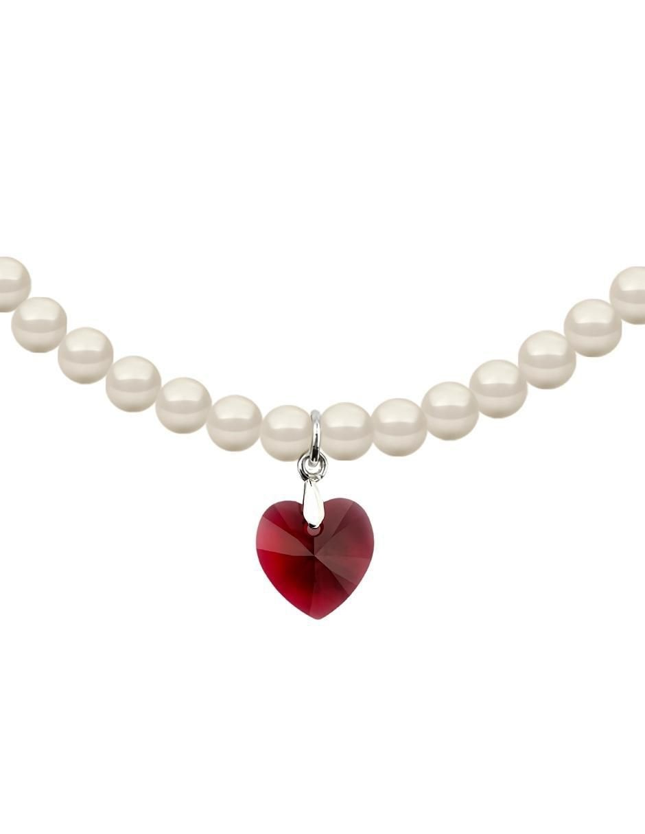 Collar y pulsera de corazón Éclair de plata p 925 cristal 2