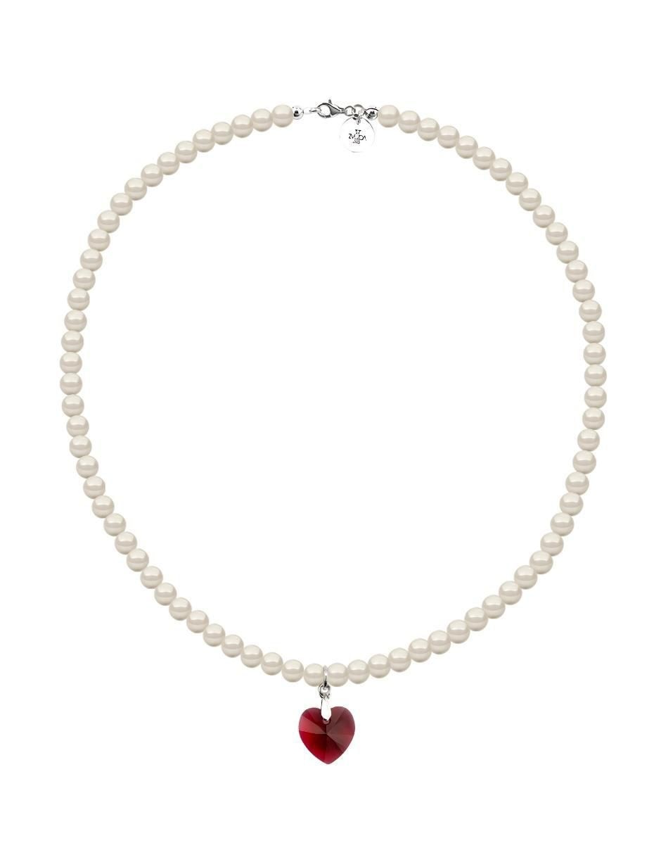 Collar y pulsera de corazón Éclair de plata p 925 cristal 4