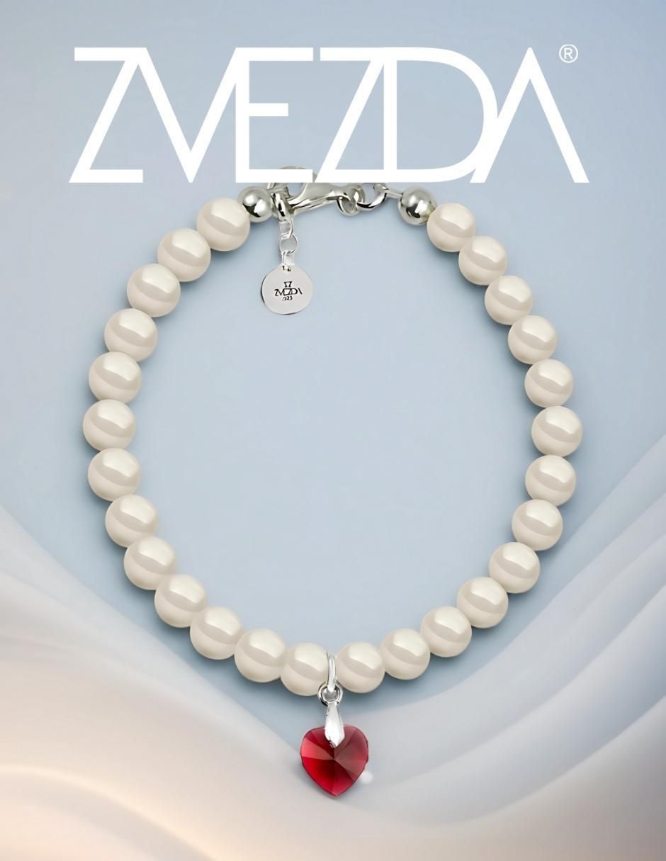 Collar y pulsera de corazón Éclair de plata p 925 cristal 6