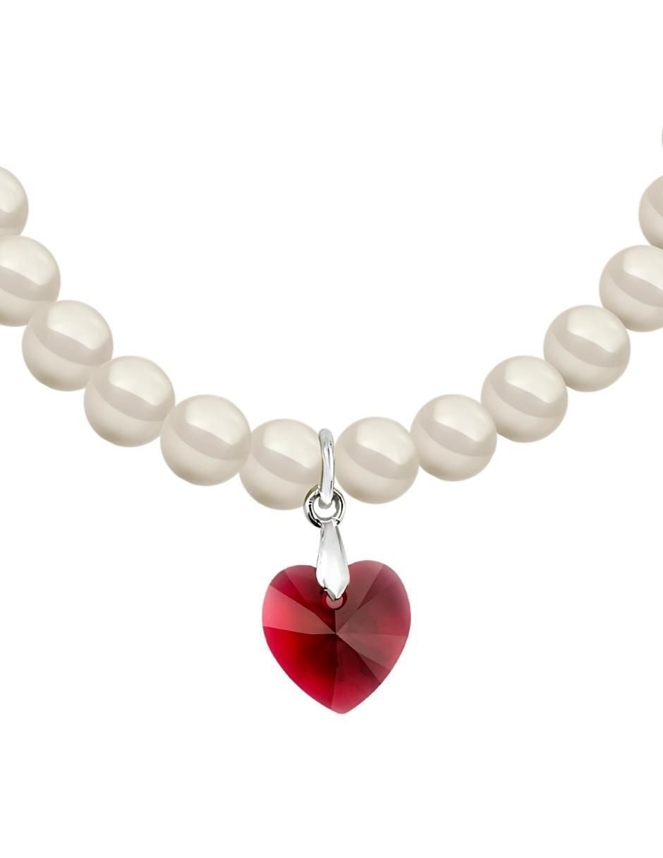 Collar y pulsera de corazón Éclair de plata p 925 cristal 7