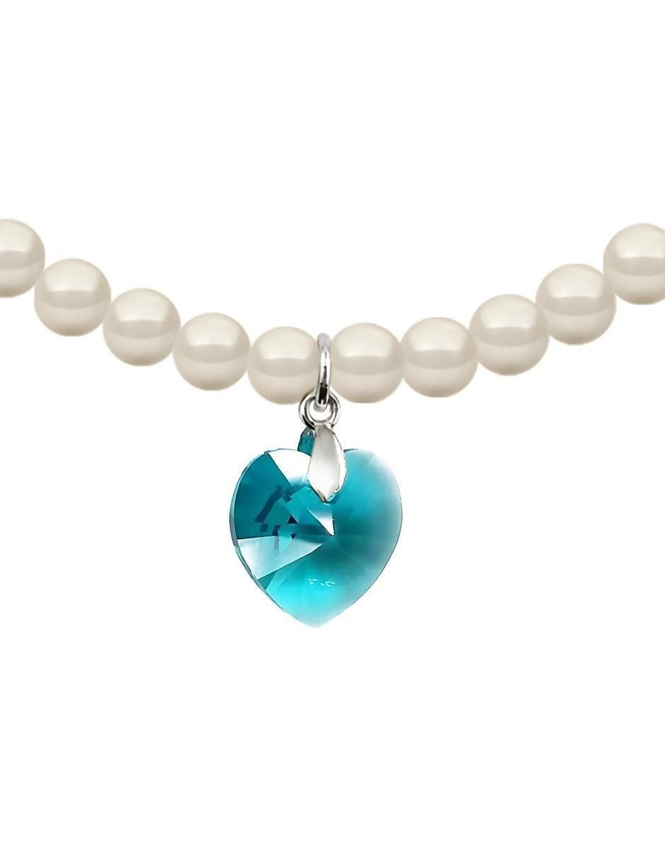 Collar y pulsera de corazón Éclair de plata p 925 cristal 2