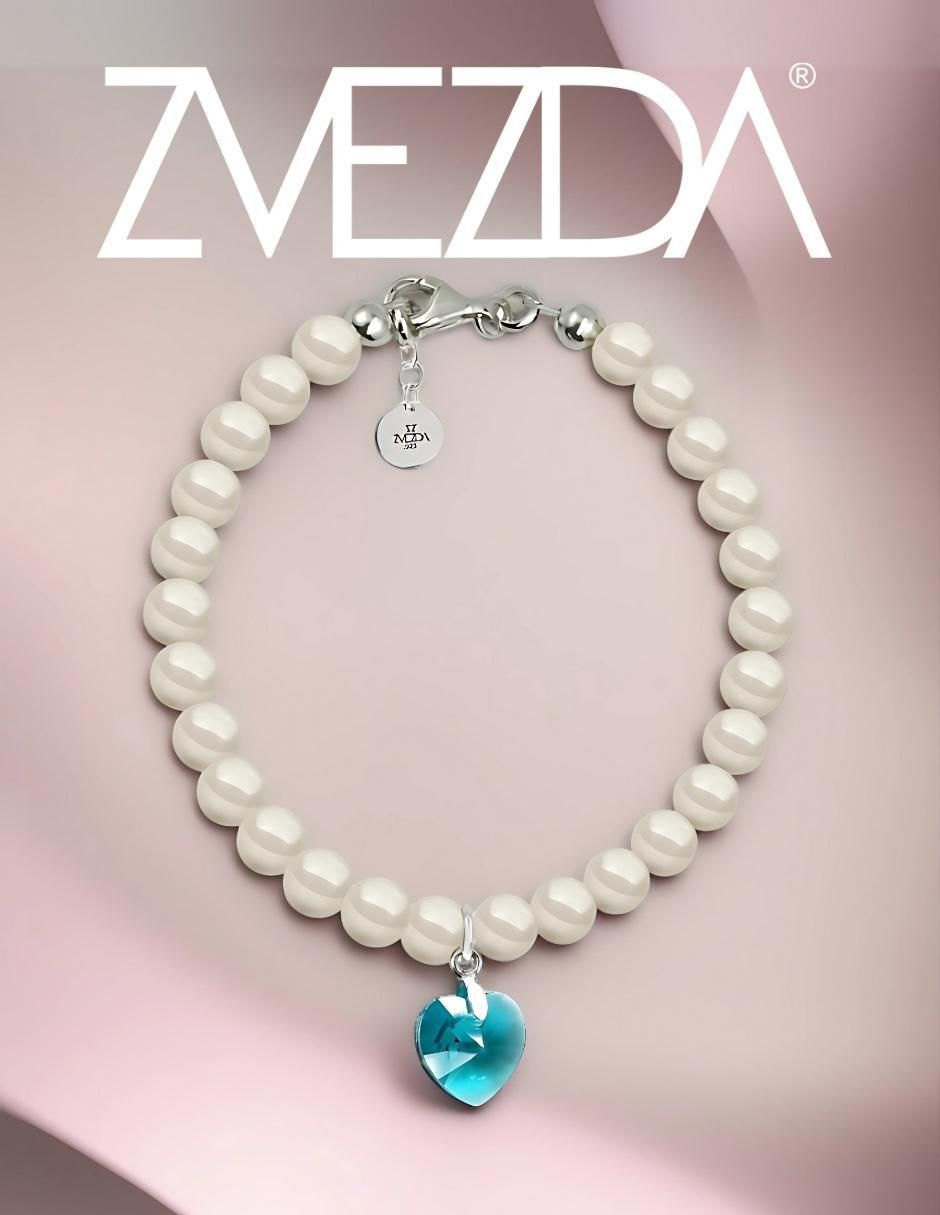 Collar y pulsera de corazón Éclair de plata p 925 cristal 6