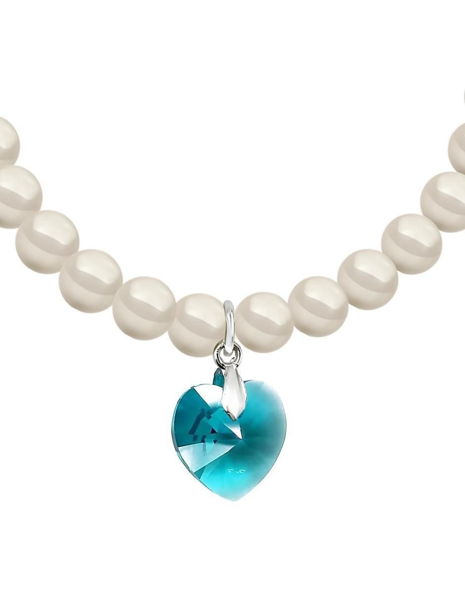 Collar y pulsera de corazón Éclair de plata p 925 cristal 7