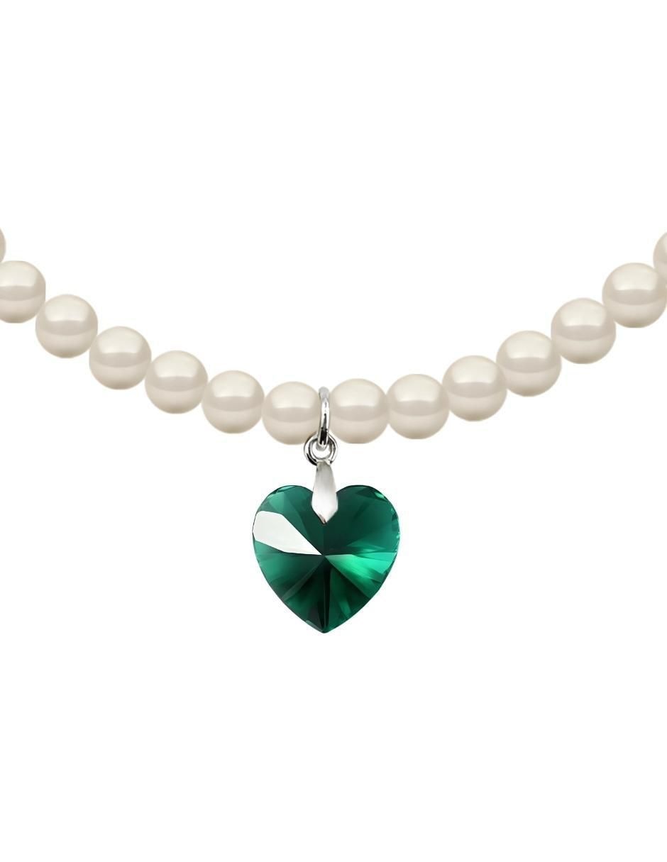 Collar y pulsera de corazón Éclair de plata p 925 cristal 2